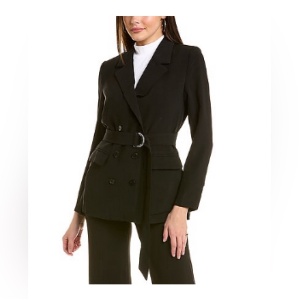 Gracia belted black Blazer Size M NWT